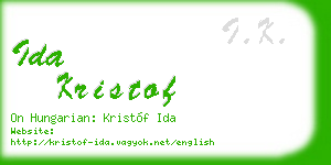 ida kristof business card